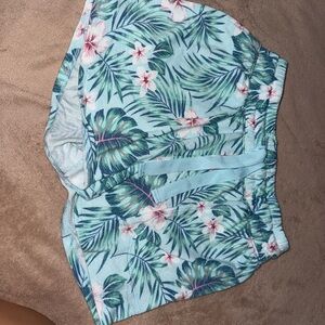 Tropical Print Women's Pajama Shorts